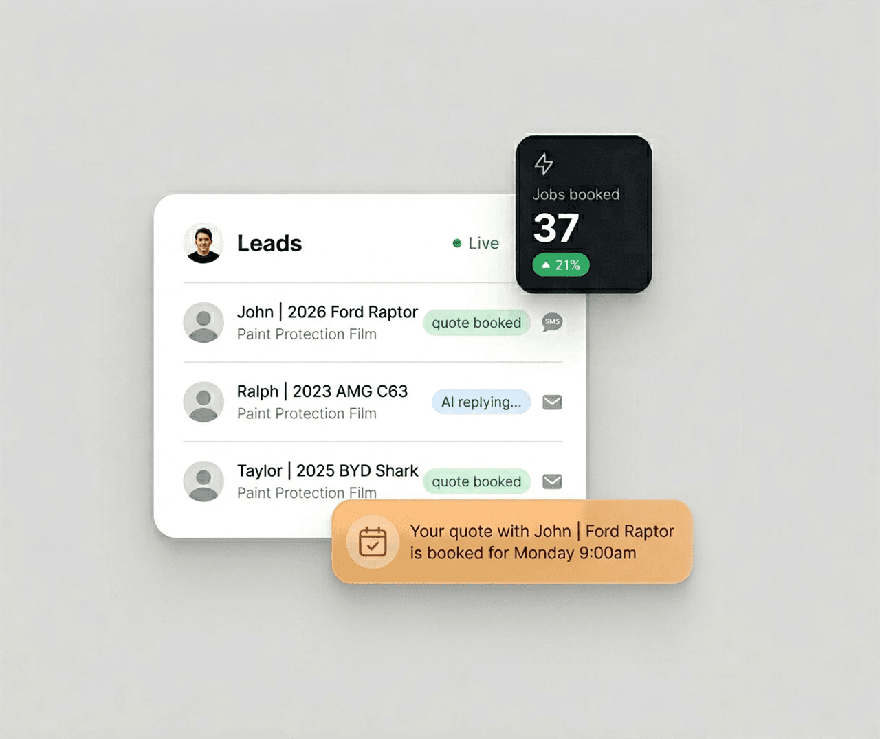 We follow up every lead with AI so you book more jobs